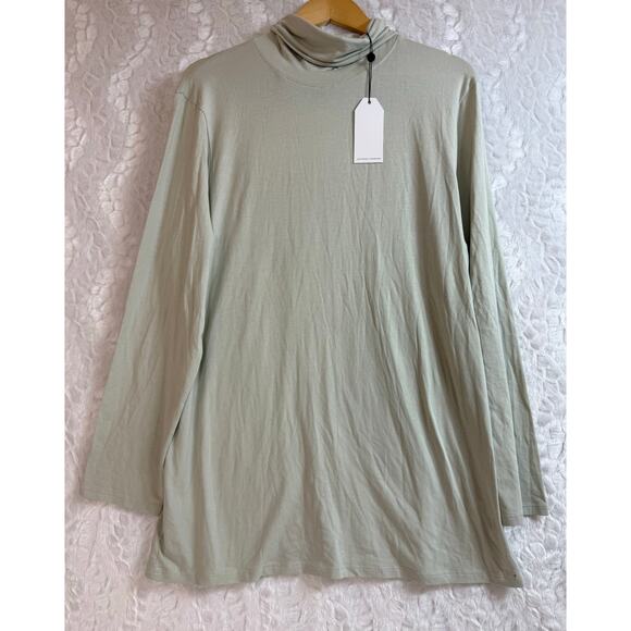 Universal Standard Mineral Gray Close Fit Turtleneck Top Pima Cotton Peru Large* - Picture 3 of 13